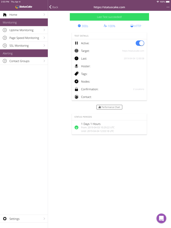 Screenshot #5 pour StatusCake Uptime Monitoring