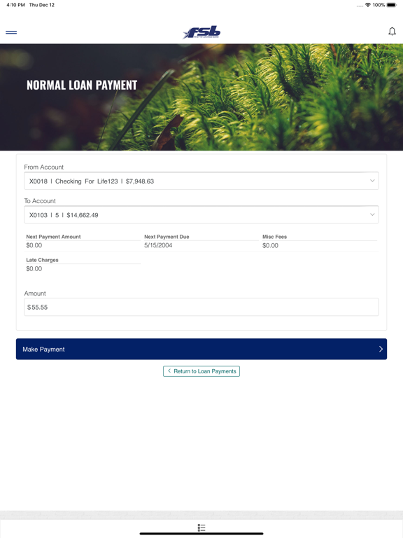 Fayette Savings Bank iPad screenshot 5 - Finance app
