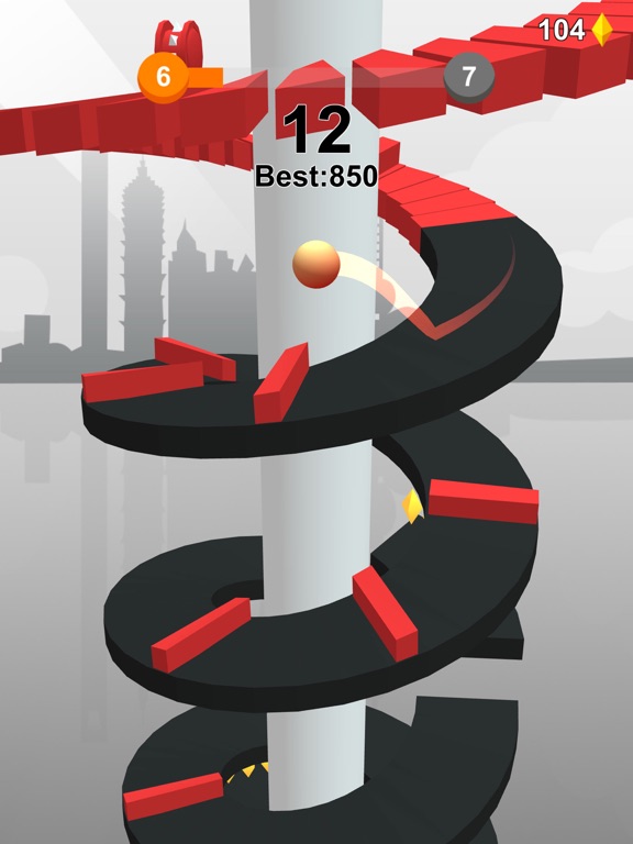Jump Ball-Bounce On Tower Tile iPad screenshot 7 - Games app