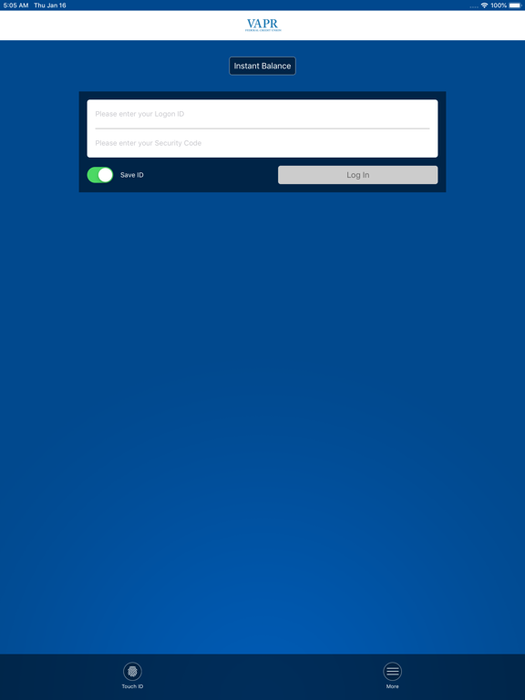 VAPR MOBILE BANKING iPad screenshot 2 - Finance app