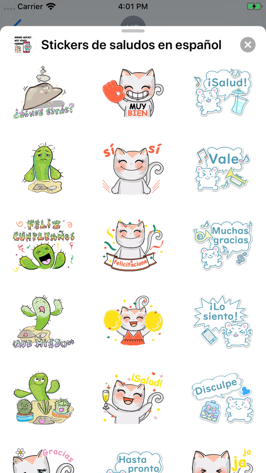 #4. Stickers de saludos en español (iOS) Podle: Yassine Ouchlah