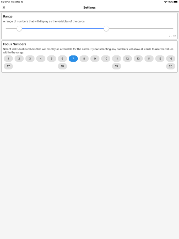 mathCards ÷ x + - iPad screenshot 7 - Education app