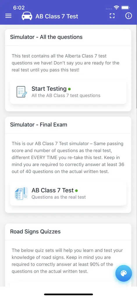 Alberta Driving Test - Class 7 - Education App | MWM