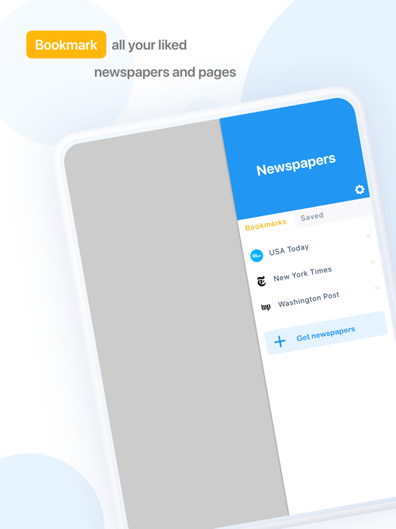 Newspaper bookmarks: feed news iPad screenshot 1 - Productivity app