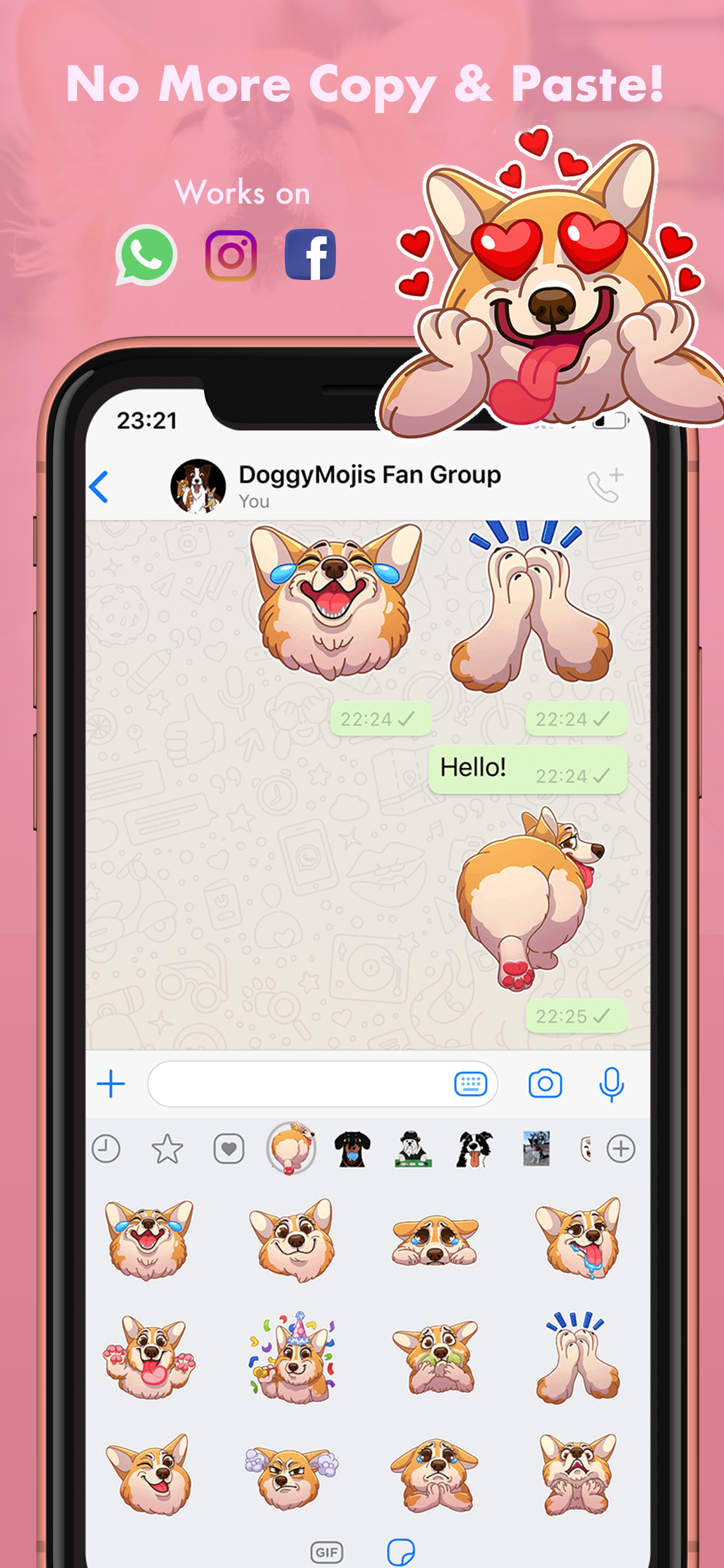 MaxiMojis - Corgi dog stickers