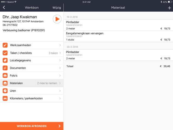 Crafter - Werkbon App iPad app afbeelding 6