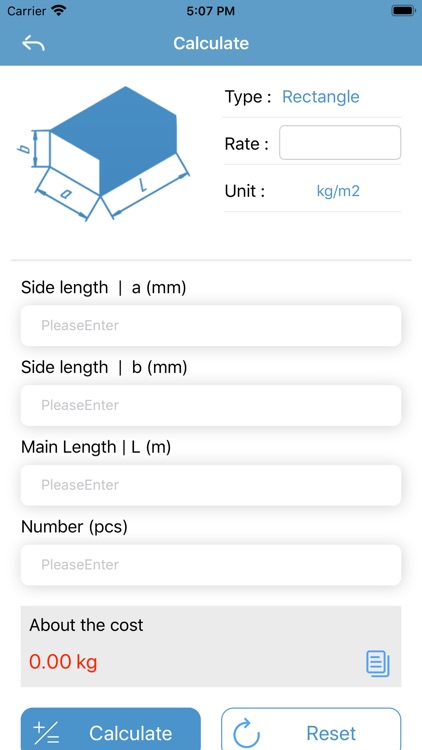 Coating cost calculation