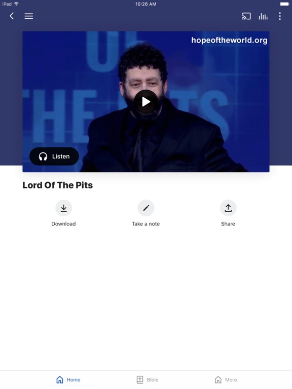 The Jonathan Cahn App iPad screenshot 3 - Education app