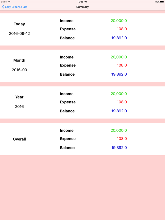 Screenshot #6 pour Easy Expense Lite