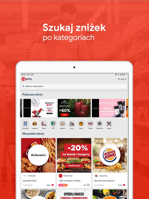 Qpony Promocje Kupony Zniżki iPad screenshot 4 - Shopping app