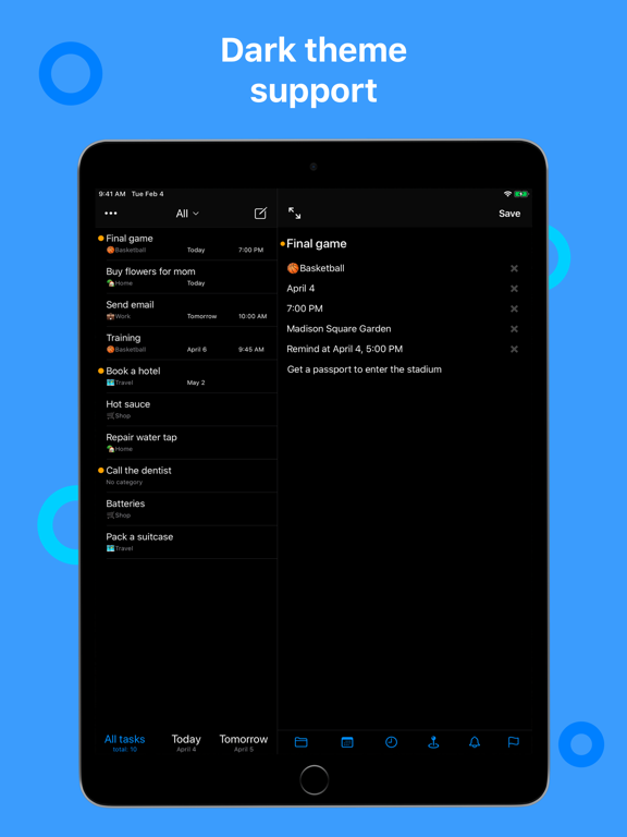 Taskline - task manager, notes iPad screenshot 5 - Productivity app