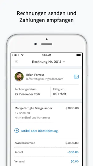 Screenshot von PayPal Für Geschäftskunden auf dem iPhone 3