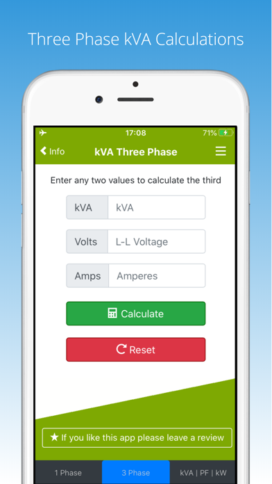kVA Calculator Screenshot 2