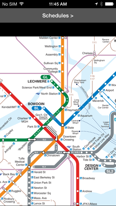 MBTA Boston T Map -- Ad Free Screenshot
