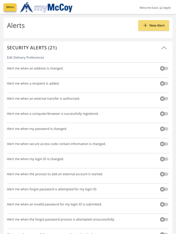 myMcCoy Mobile Banking iPad screenshot 6 - Finance app