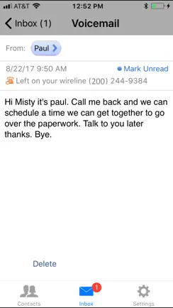AT&T Voicemail Viewer (Home) iPhone image 2