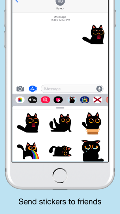 Funny Black cat stickers emoji screenshot 4
