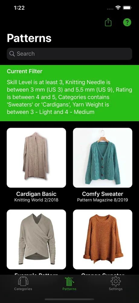 Knitting Patterns Full