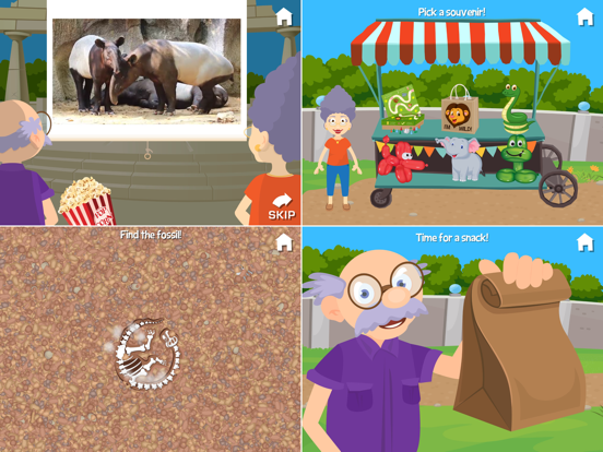 At the Zoo: Grandma & Grandpa iPad app afbeelding 4