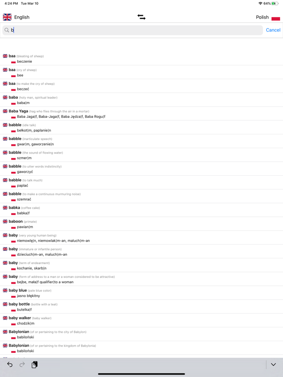Polish-English Dictionary iPad screenshot 5 - Reference app