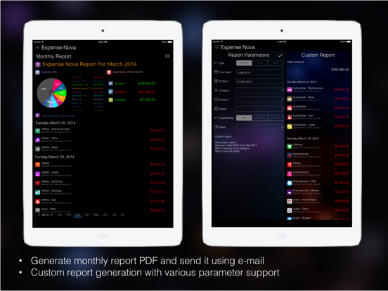 Expense Nova : Home Budget iPad screenshot