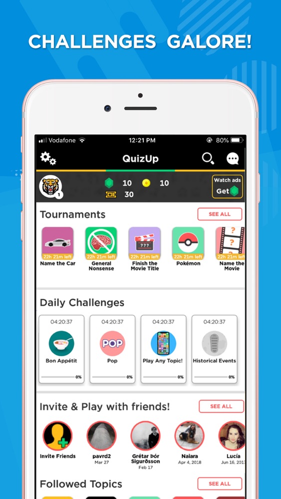 QuizUp® App for iPhone Free Download QuizUp® for iPad