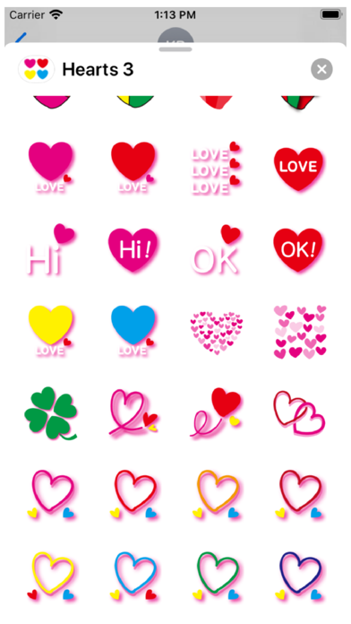 Hearts 3 Stickers screenshot 3