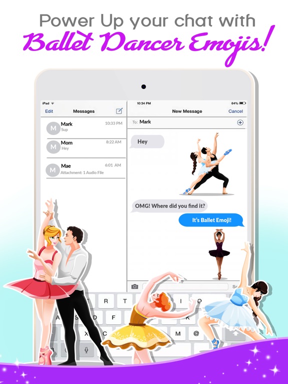 Screenshot #6 pour Ballerina Dance Emoji Keyboard
