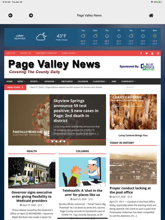 Page Valley News iPad screenshot 2 - News app