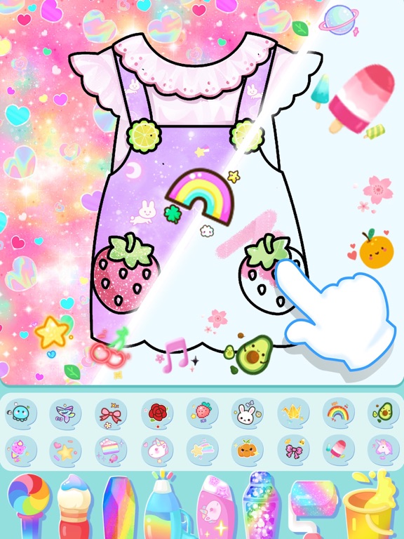 Coloring Glitter Princess iPad screenshot 4 - Education app