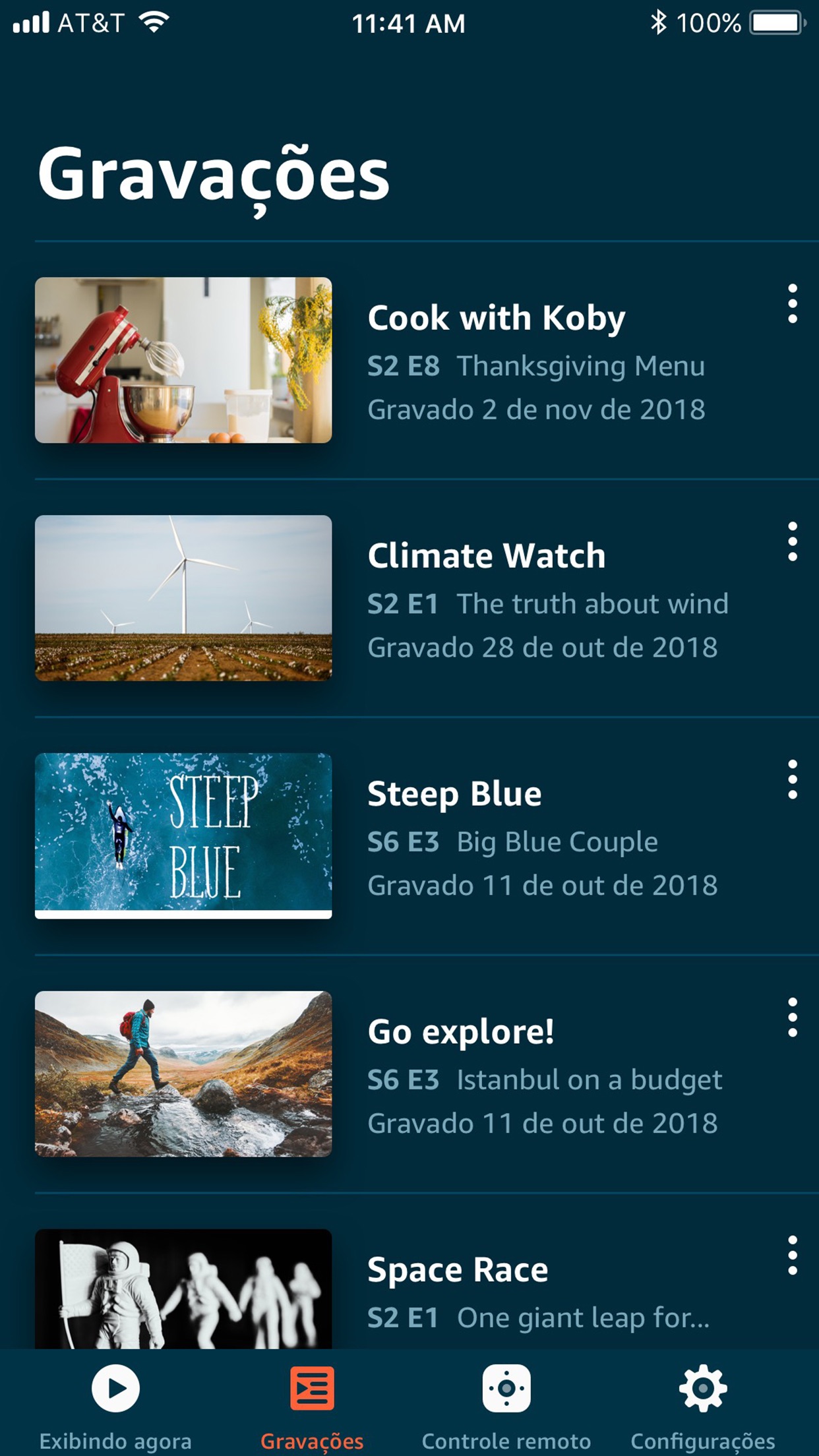 Screenshot do app Amazon Fire TV