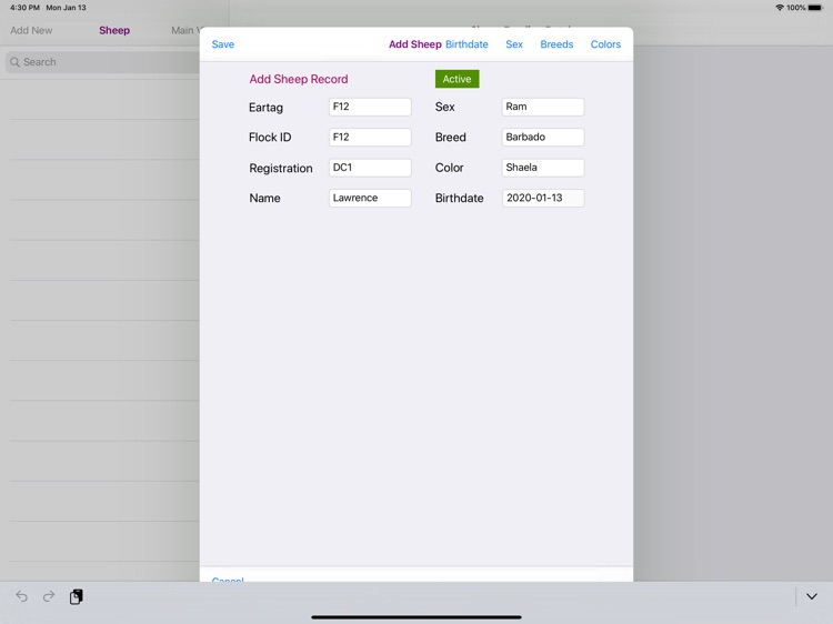 Sheep Feeding Database
