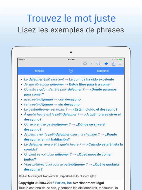 Screenshot #6 pour Dictionnaire Français–Espagnol