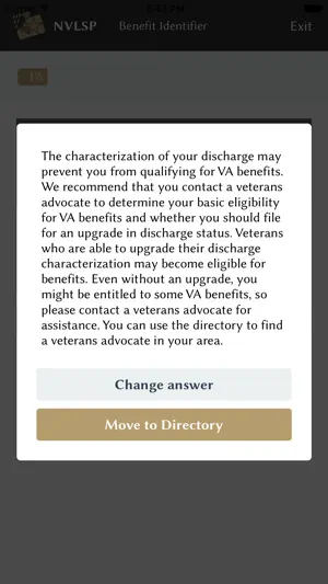 NVLSP VA Benefit Identifier screenshot 4