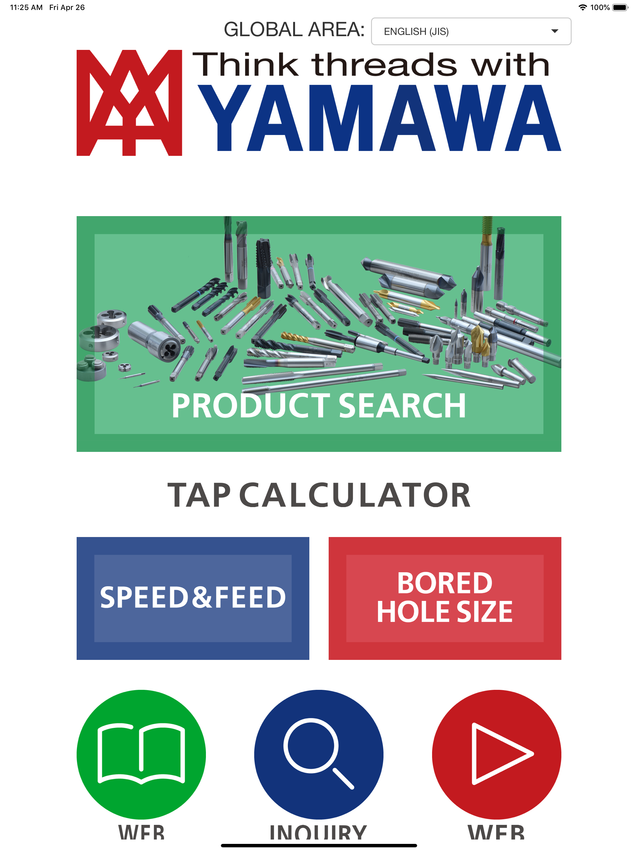 YAMAWA Product Search/Tap Calc