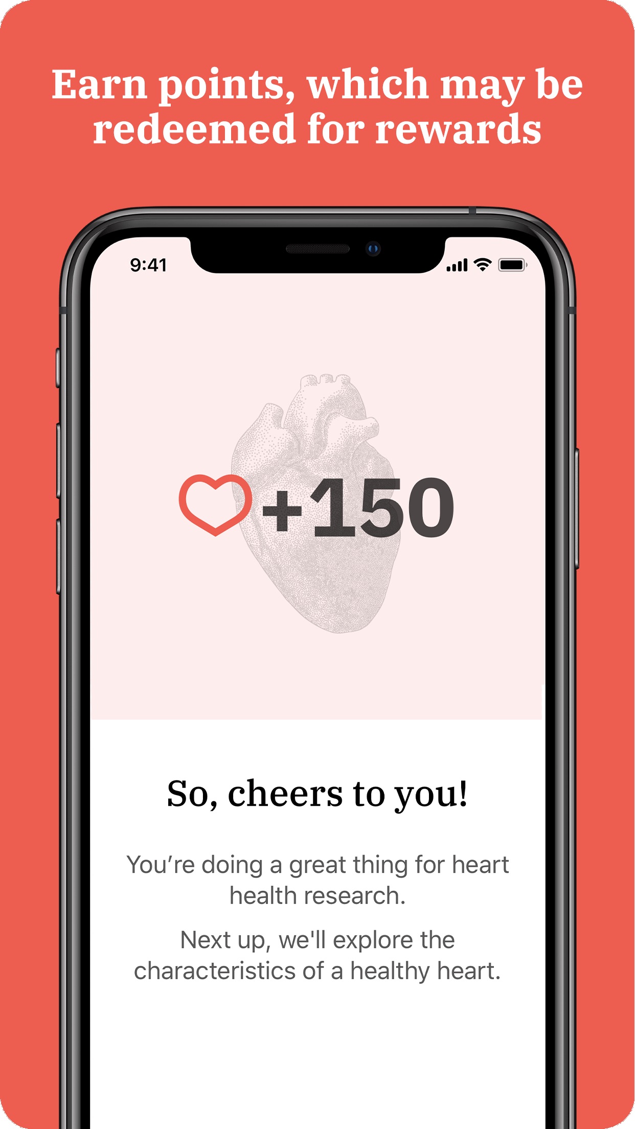 Screenshot do app Heartline Study