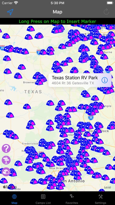 Screenshot #1 pour Texas – Camping & RV spots