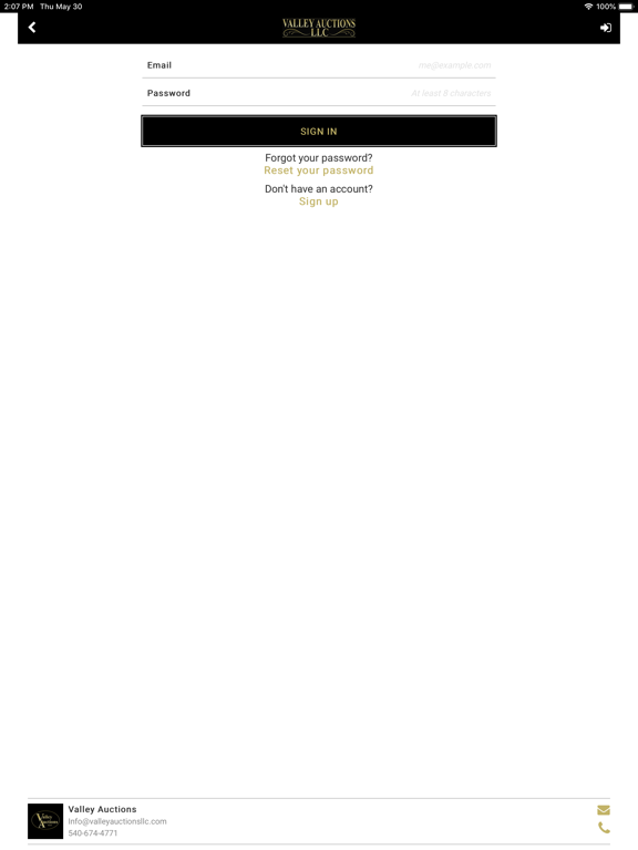 Valley Auctions iPad screenshot 2 - Business app