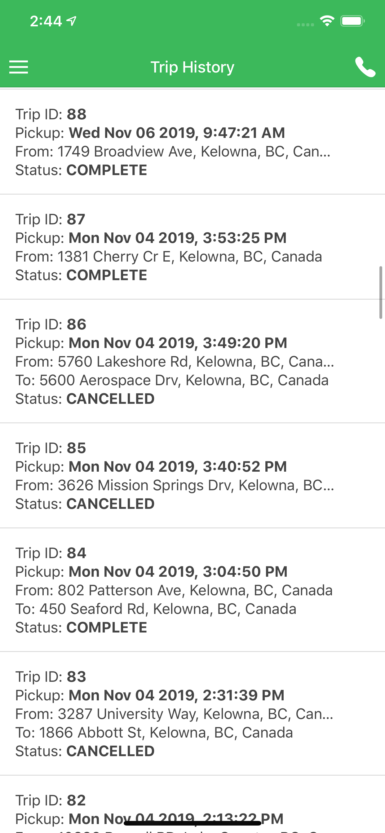 ECO Taxi Kelowna screenshot 6