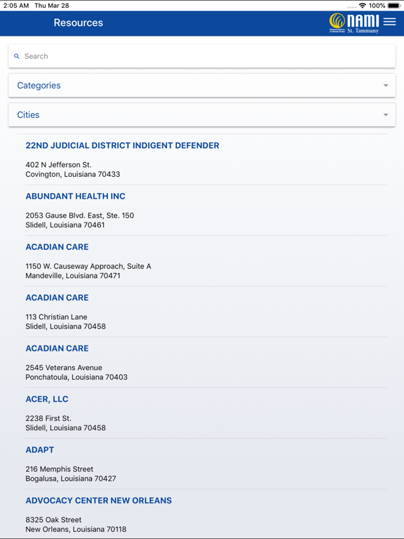 NAMI SELA iPad screenshot 1 - Reference app