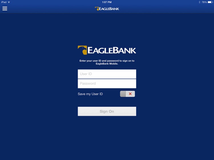 EagleBank for iPad