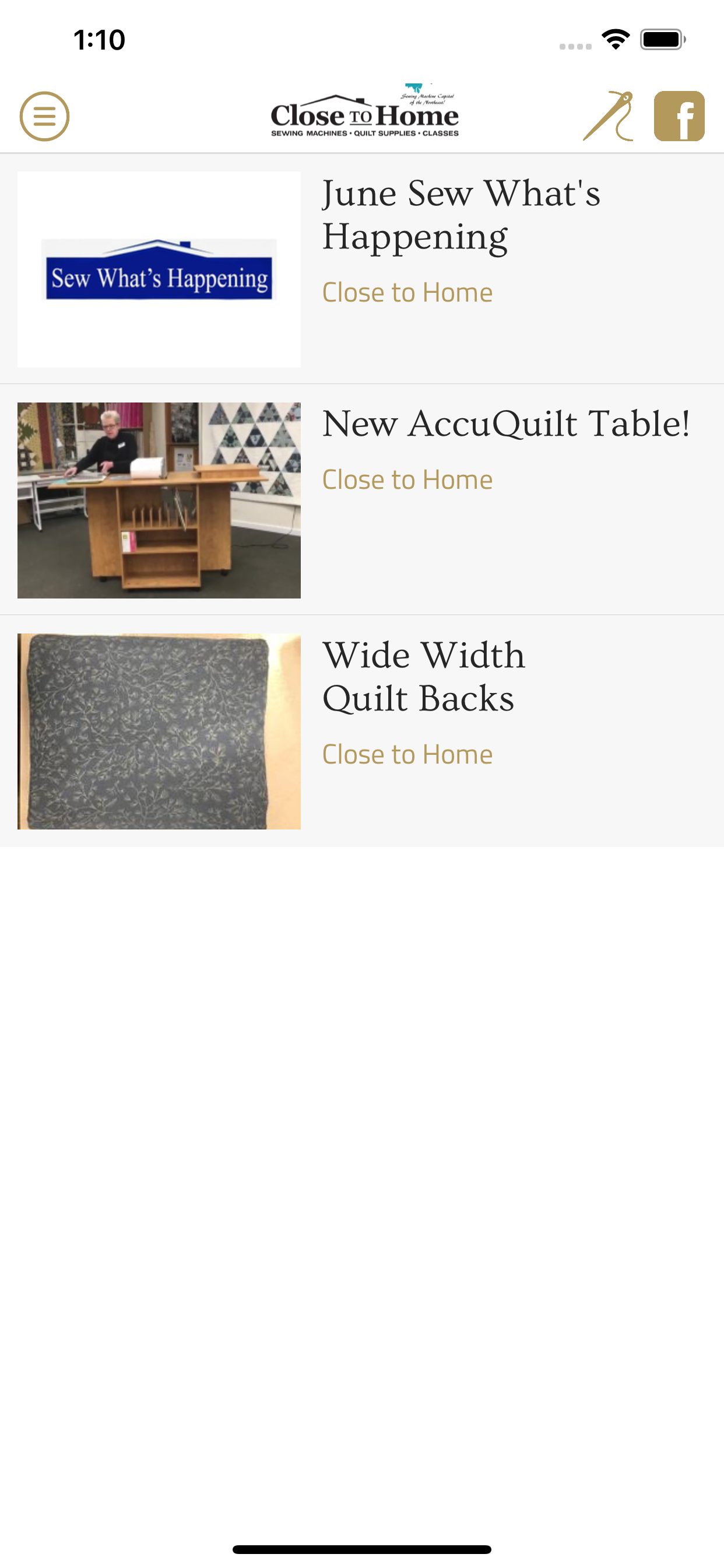 Close to Home sewing center screenshot 3