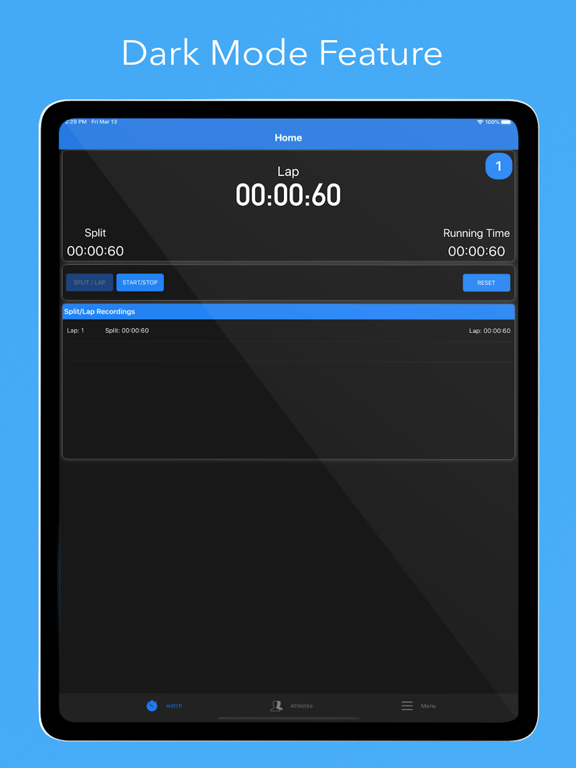 Performalytics Stopwatch iPad screenshot 5 - Sports app