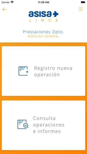 Captura de pantalla de ASISA Lince en iPhone 4