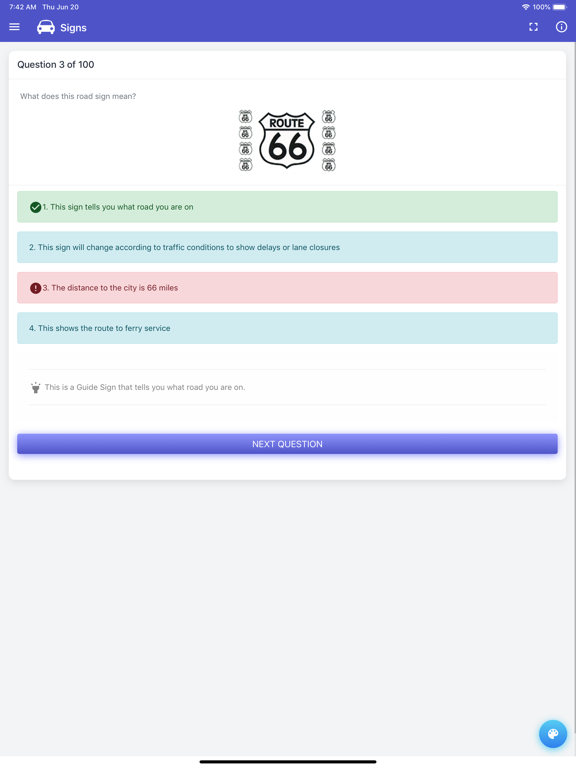 Maryland MVA Permit Test iPad screenshot
