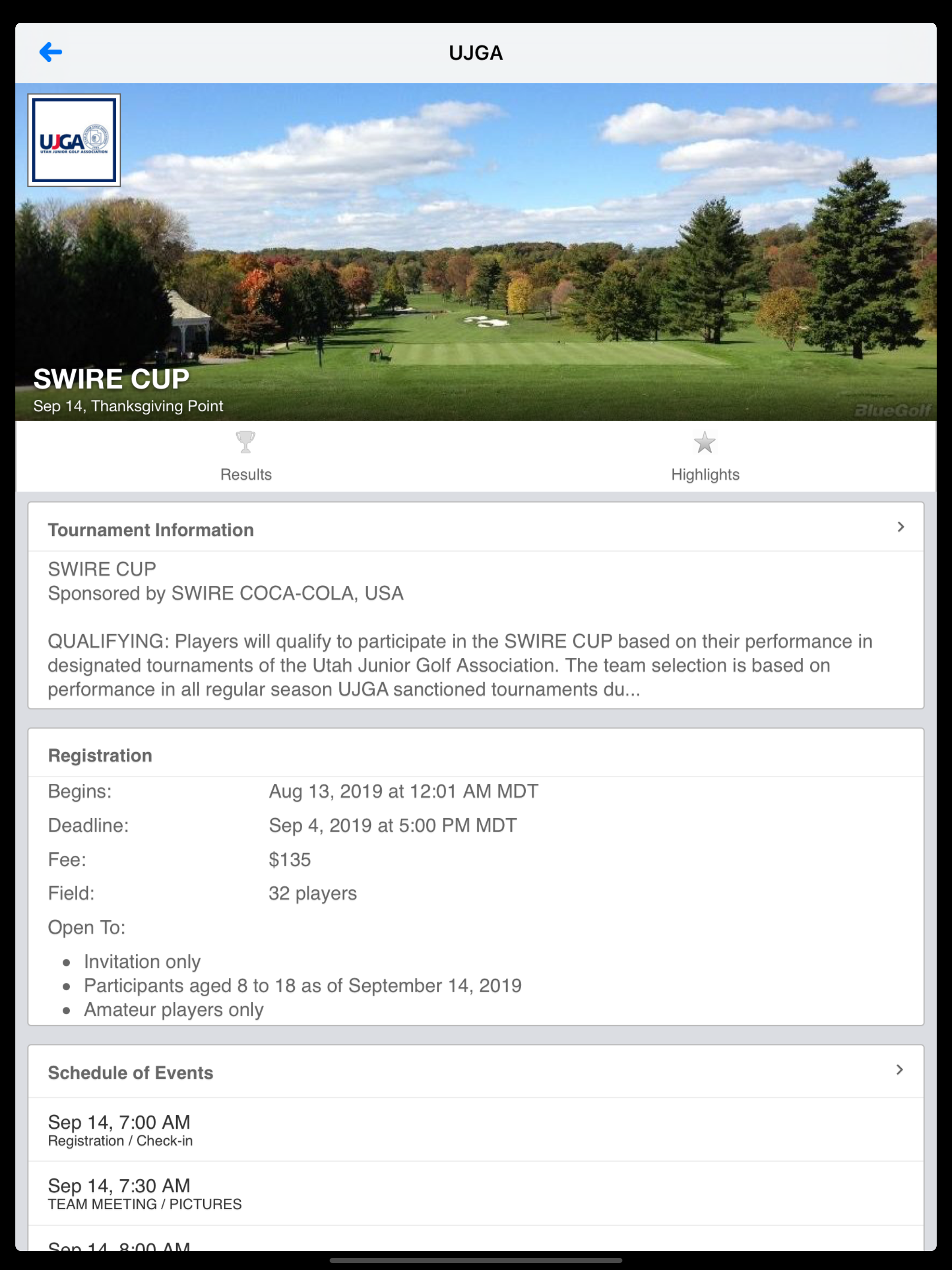 Utah Junior Golf Association screenshot 4
