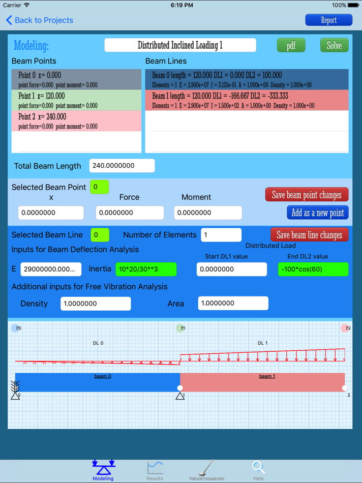 #1. FEM Beam Deflection Analysis (iOS) 由: DRH YAZILIM VE MUHENDISLIK HIZMETLERI LTD STI