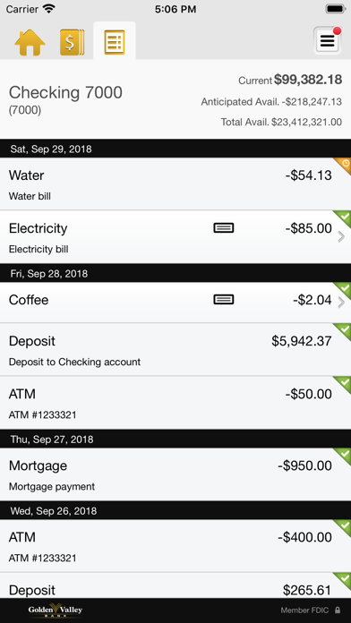 Golden Valley Bank Business Screenshot