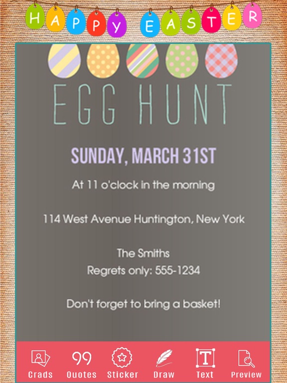 Easter Invitation Card Wishes iPad screenshot 4 - Photo & Video app