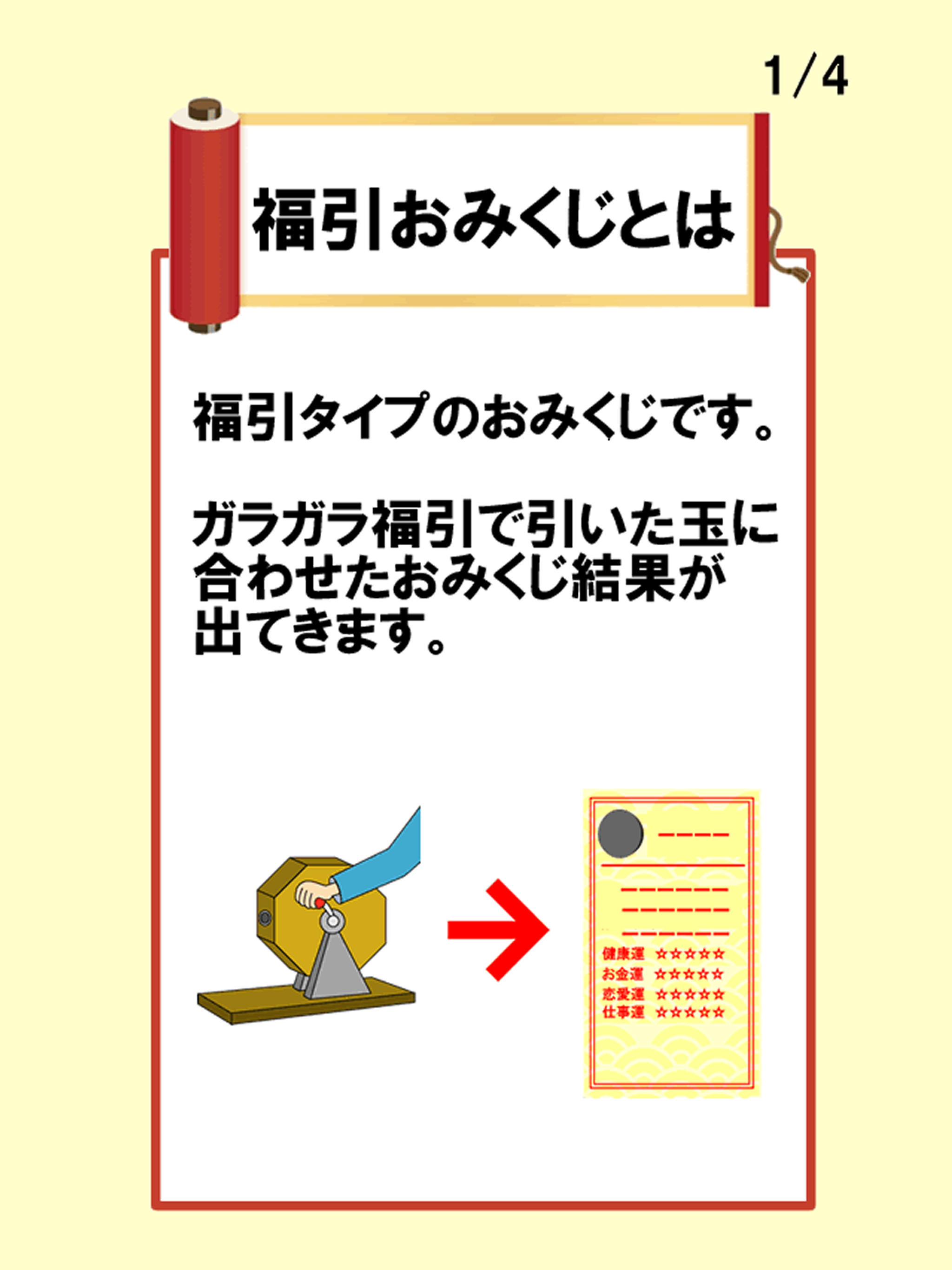 福引おみくじ（厄払いボタン付）